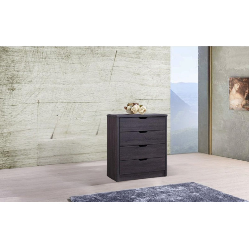 Commode 4 tiroirs au fini chêne Tallisa