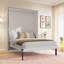 Grand lit escamotable rotatif avec supports de rangement cachés, lit mural multifonctionnel peu encombrant pour le bureau à domicile et les petites pièces, blanc-877646685