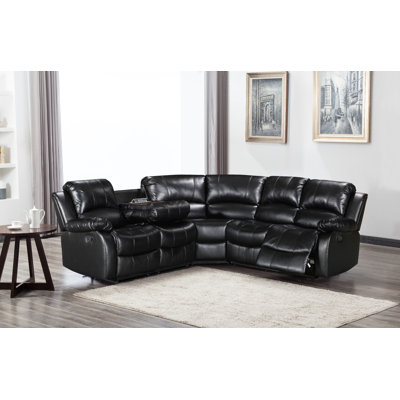 Graylin 5 Seater Faux Leather Reclining Corner Sofa 