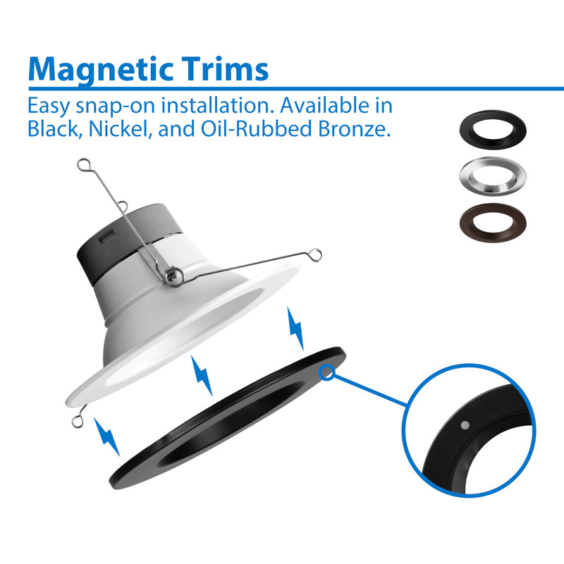 6-Inch White Dimmable LED Retrofit Recessed Lighting Kit, 12-Pack