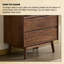 Armoire à vin 27,56 po style Mid-Century noyer brun avec portes en verre
