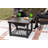 Mace Fire Sense Fire Pit Cocktail Square Table, Steel Mesh Spark Screen Wood Grate- Hammer Tone Bronze Finish