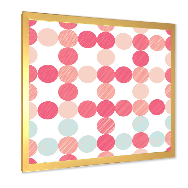 À pois rétro - reproduction sur toile, H 30 po x l 30 po x P 1 po, Cadre doré