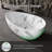 63" Oval Freestanding Solid Surface Bathtub with Luxury Marble Veining Finish, Ergonomic Deep Soaking Tub TL1030-63WT