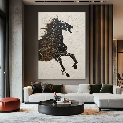 Sans cadre, peinture à l'huile sur toile sans cadre - 31 po x 47 po