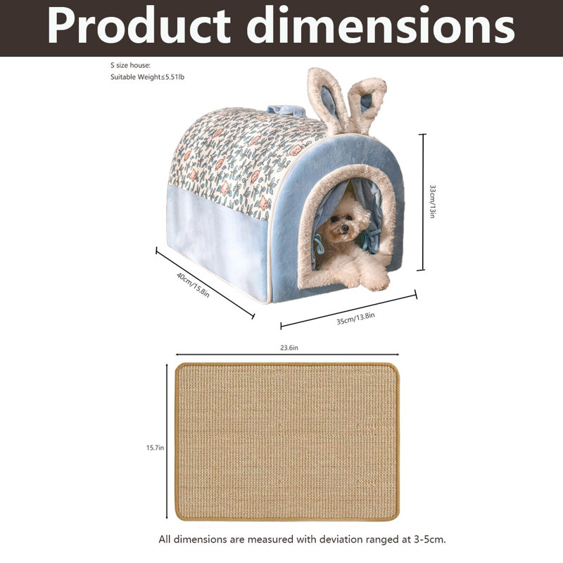 Lit pour chat Dinora, Petite taille: L 15,8 po x l 13,8 po