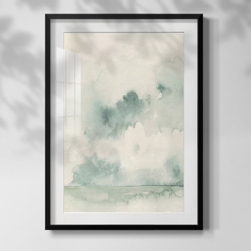 «Sand Story I», reproduction encadrée, Blanc, Papier avec cadre noir