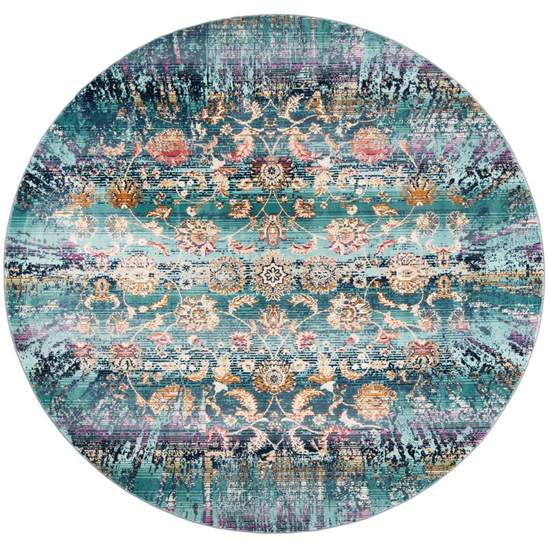 Tolleson Performance Floral Rug, Round 6'7"