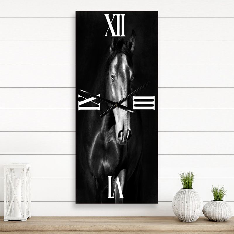 Portrait de l'horloge murale cheval Kladruby, Grand