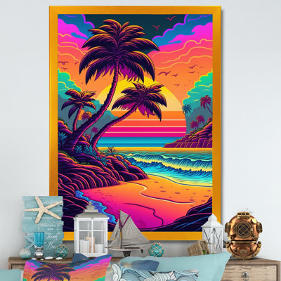 «Colorful Landscape Of The Beach I», art mural moderne sur toile