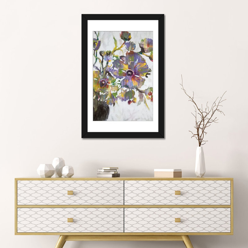« vif pops », reproduction sur toile, H 26 po x l 18 po x P 1,5 po, Toile encadrée noire, Blanc