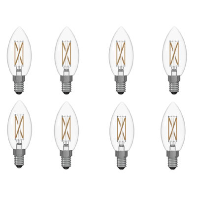 Bulbrite LED Filament 4.1W Dimmable B11 Light Bulb with E12 Candelabra Screw Base, 400 Lumens, Clear