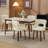 360° Swivel Faux Leather Upholstered Dining Chair With Adjustable Foot Pads, Solid Wood Legs-1946515788