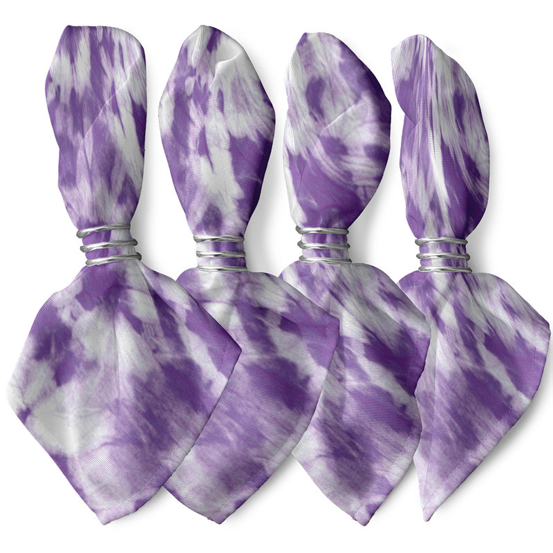Leviner Polyester Abstract Square Napkin, Purple