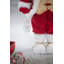 Figurine de père Noël festive debout avec lanterne et sac, feutre traditionnel rouge / blanc et fausse fourrure