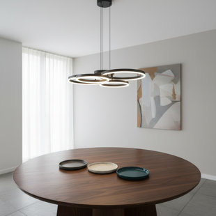 32.3" Modern Geometric Integrated LED Multi-Ring Pendant Light Dimmable