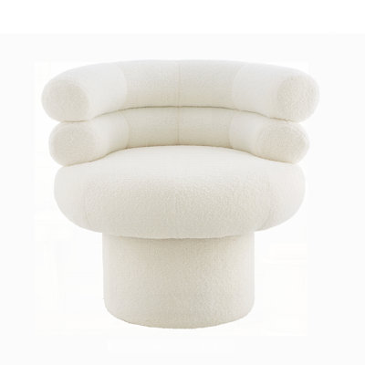 360° Swivel Migdalia with Plush Comfort and Teddy Fleece Upholstery, Ideal for Living Room, Bedroom, or Small Spaces