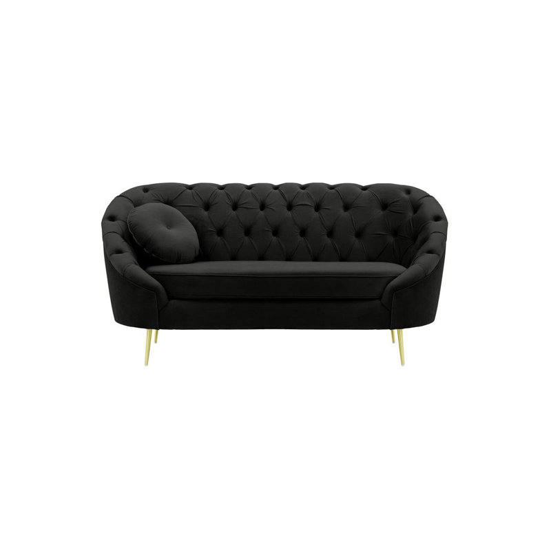 Bariaa 2 Seater Velvet Sofa, Black