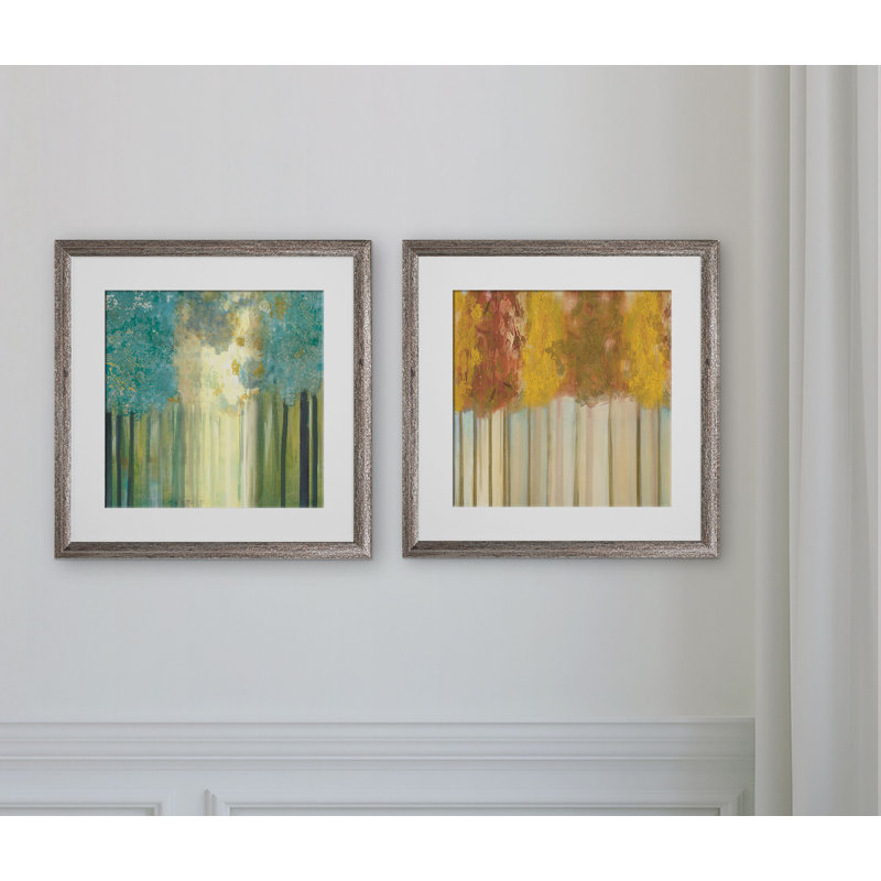 " Lakeside " 2 - Pieces, Brown Framed