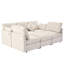 Canapé modulaire 86,6 po Canapé modulaire en U Canapé-lit Canapé en L avec repose-pieds mobile et deux ports USB pour le salon (ancien SKU: N719S001680A), beige-129574492-129574493