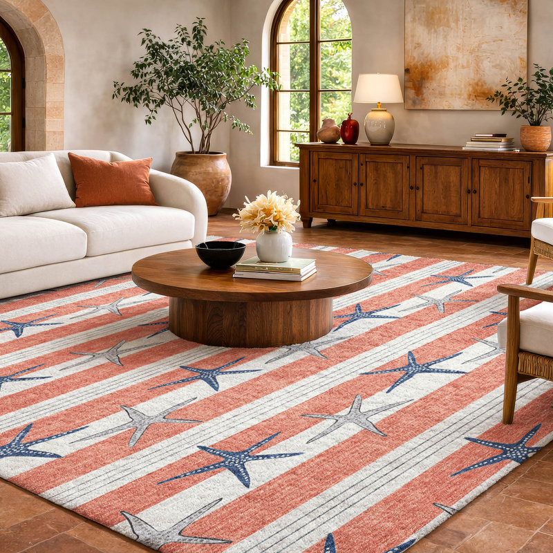 Tapis à poil long de qualité supérieure lavable à la machine Dream Star ADS191, Corail, 10 pi x 14 pi