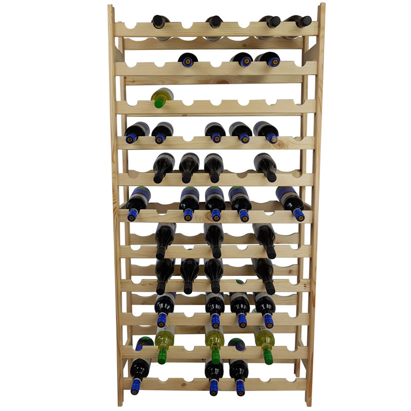 Janice Floor Wine Bottle Rack in Natural Brown