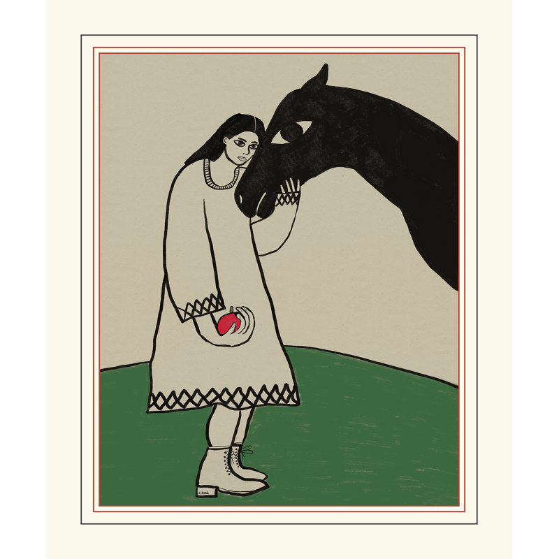 Lady And Her Horse, 21.75" H x 17.75" W