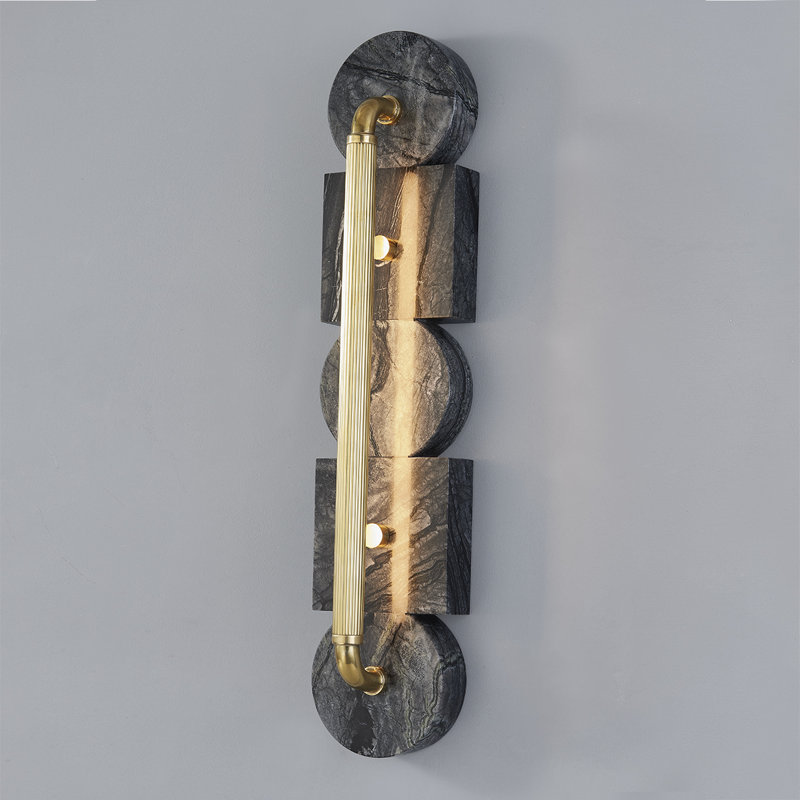Sena 1 Light Wall Sconce, Burnished Nickel, 23" H x 5" W x 5" D