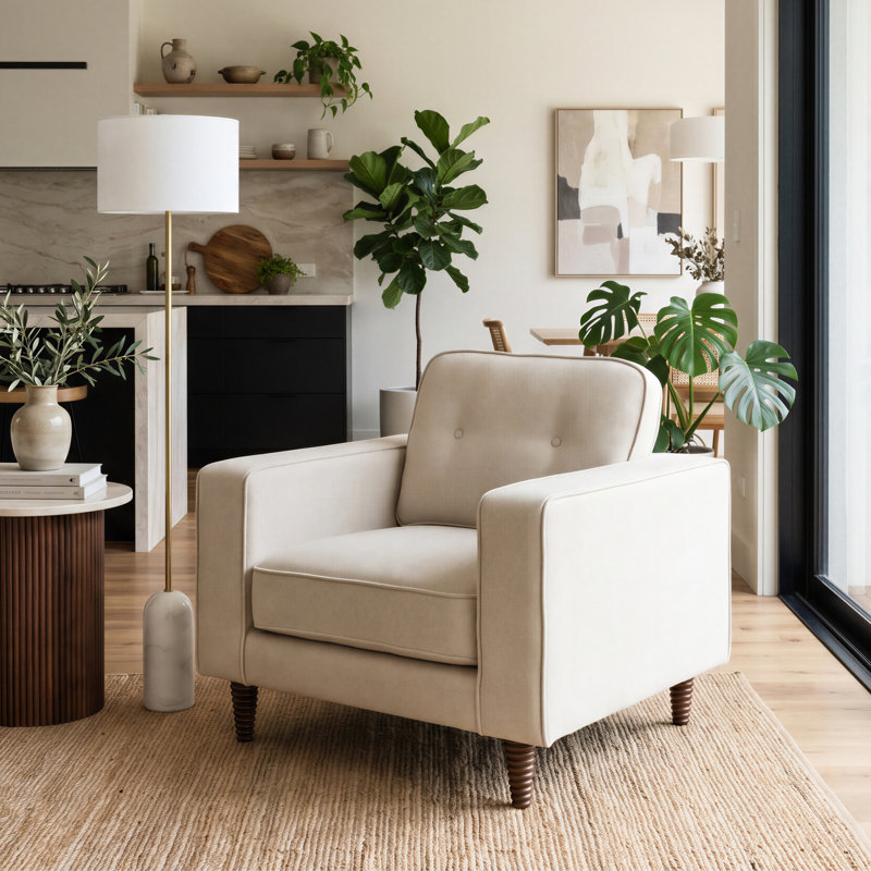 Jaspa Upholstered Armchair, Beige