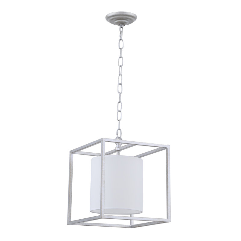 Reinhard Dimmable Lantern Square / Rectangle Chandelier, 14" H x 12" W x 12" D, Silver