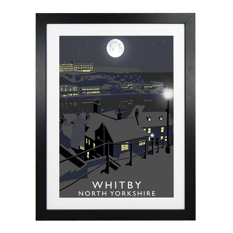 'Whitby' by Richard O'Neil - Print, Black Wood Frame, 54 cm H x 44 cm W x 2.2 cm D