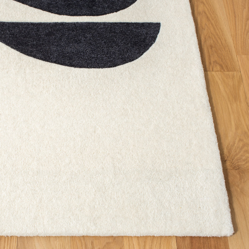 Tapis ivoire en laine touffeté à la main Alessandra, Tapis de couloir 2 pi 3 po x 6 pi