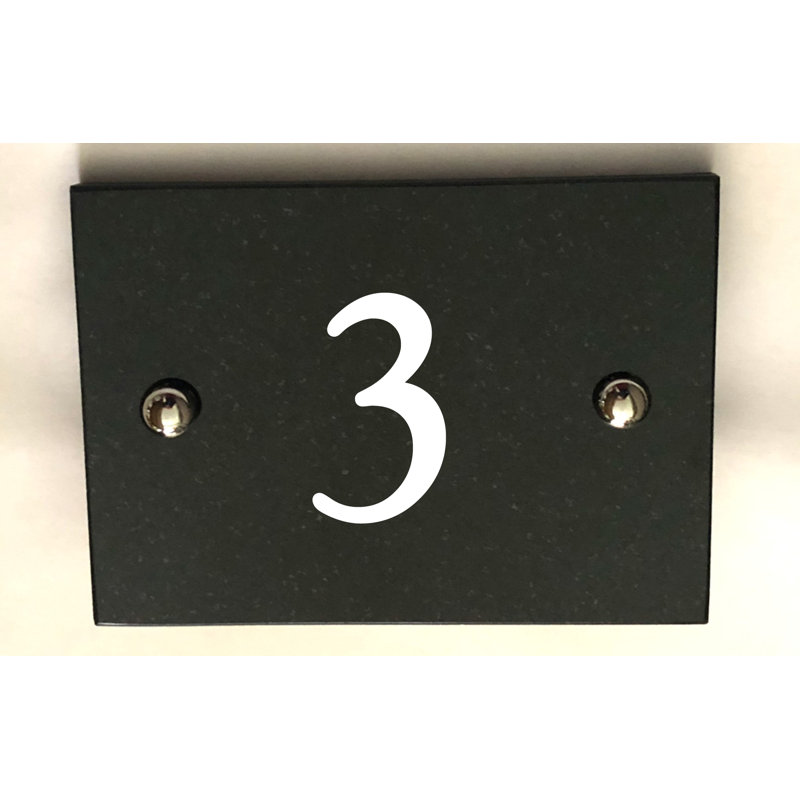 Brumby 10cm H Reflective Stone House Number, 3