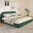 Elegant King Size Upholstered Bed Frame, Velvet Fabric King Bed Frame With Headboard, Wood Platform Bed With Solid Frame For Bedroom, Green-626967757