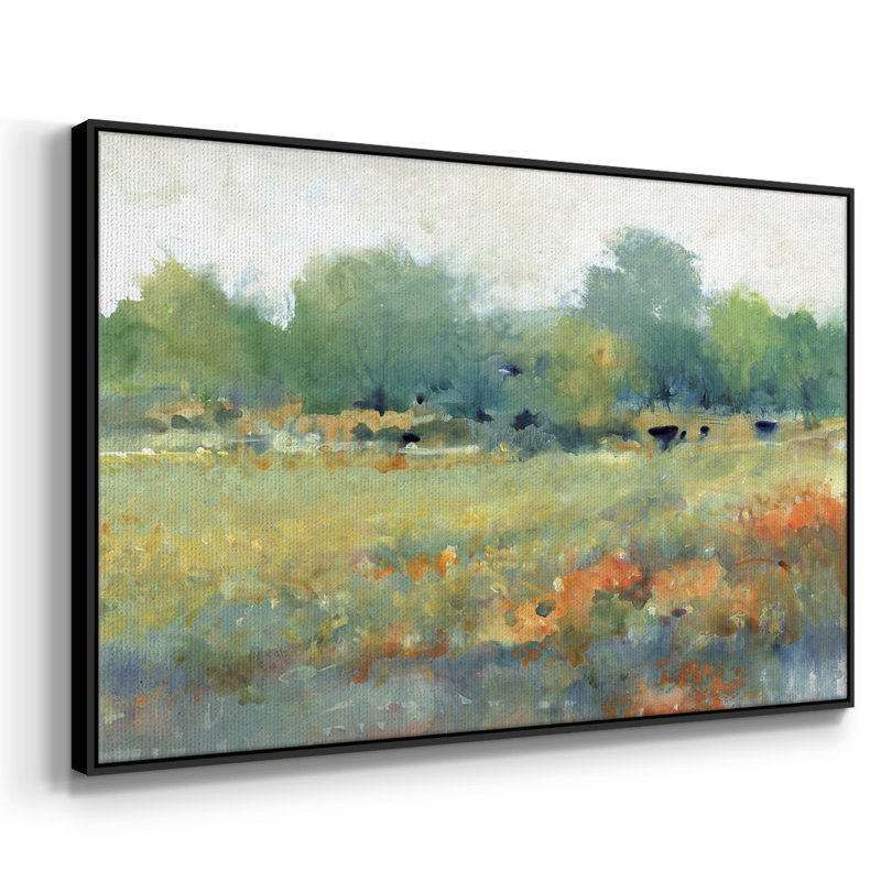 "Paysage terrestre II", reproduction sur toile encadrée, Cadre noir, H 25 po x l 37 po x P 2 po