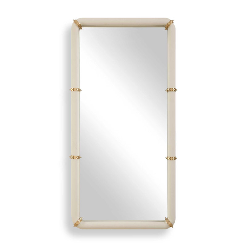 Uttermost Cyprus White Leather Mirror