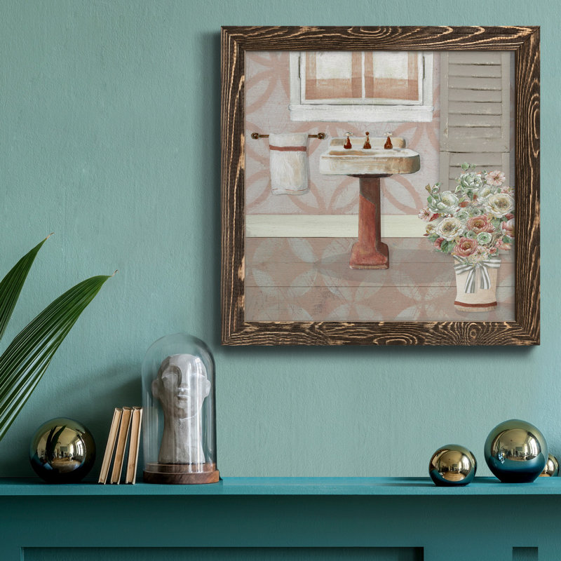 «Bless This Home Greenery», reproduction carrée sur toile, Cadre noyer, H 17 po x l 17 po x P 1,5 po