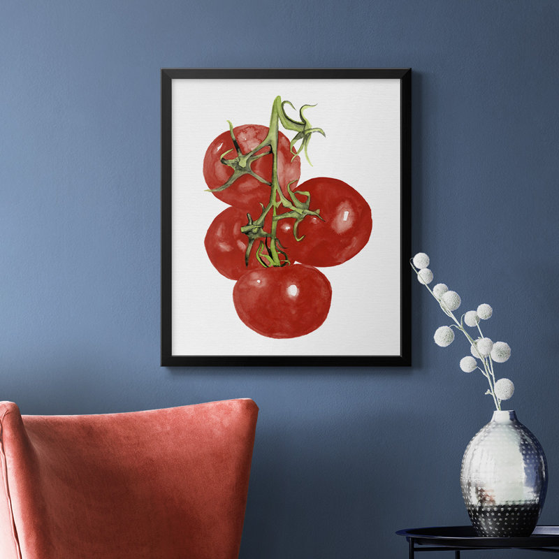 Toile encadrée de qualité supérieure Watercolor Veggie IV - prête à être accrochée, Or, H 20 po x l 16 po