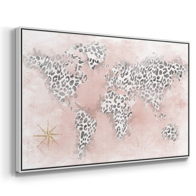Carte de guépard rose sur toile