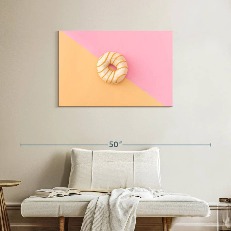 Yarlin Caramel Striped Doughnut, 24" H x 36" W