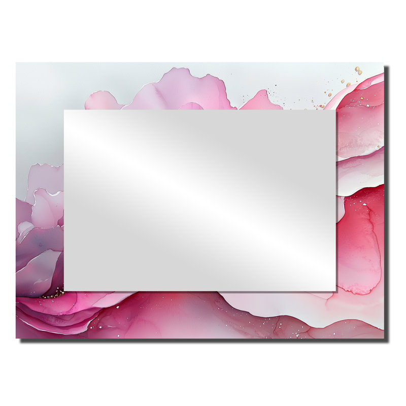 Fondations fluides de marbre marbre I - art abstrait miroir mural - imprimé sur métal, 24 po x 32 po