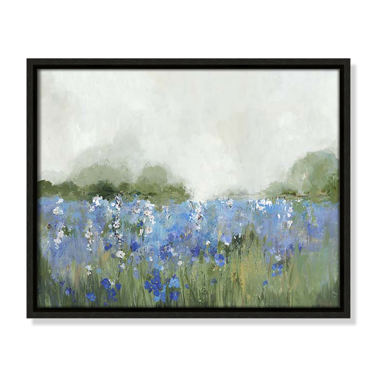 Meadows Bluebels Field "Meadows Bluebells Field" Print, Espresso Framed, 12.5" H x 15.5" W x 2" D