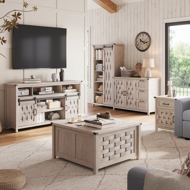 Farmhouse Coffee Table With Storage, Gray