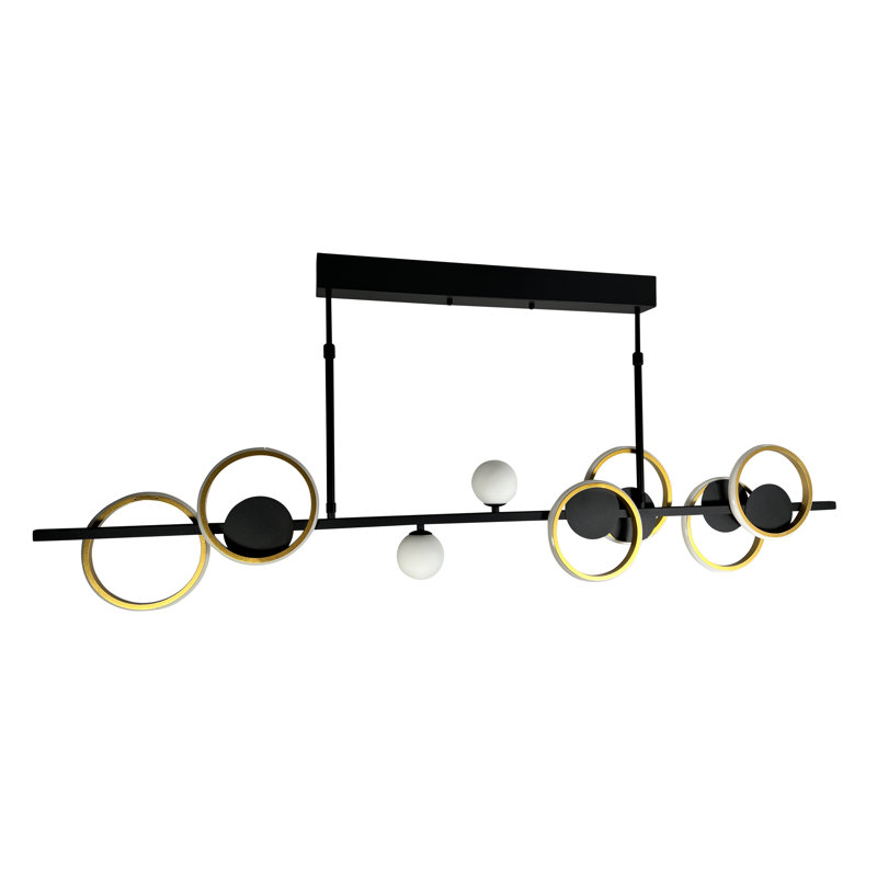 Luminaire suspendu pour îlot 2 lumières à DEL intégré et noir Itzayana 32 watts