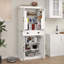 Élégant garde-manger de 71 pouces avec 4 portes, 1 tiroir et 2 tablettes réglables pour un rangement généreux et une utilisation polyvalente dans n'importe quelle pièce