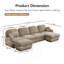 Canapé modulaire ergonomique chenille à 4 places avec 2 repose-pieds Chenille Cloud-714770392-714770388