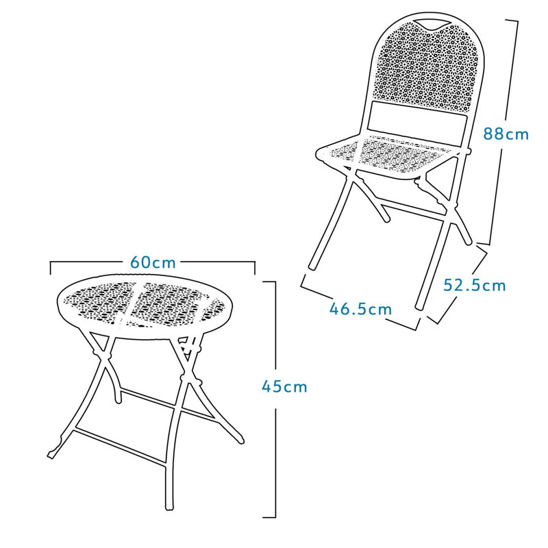 Stanislas 2 - Person Patio Dining Set with Round Table