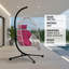 Fauteuil suspendu en osier rose pour l'extérieur avec support pour patio, intérieur ou jardin-873599424