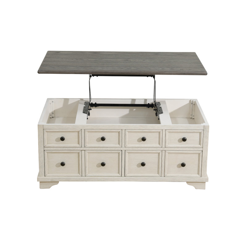 Bureau en bois gris foncé avec tiroir en chêne blanc et tiroir de rangement en chêne blanc