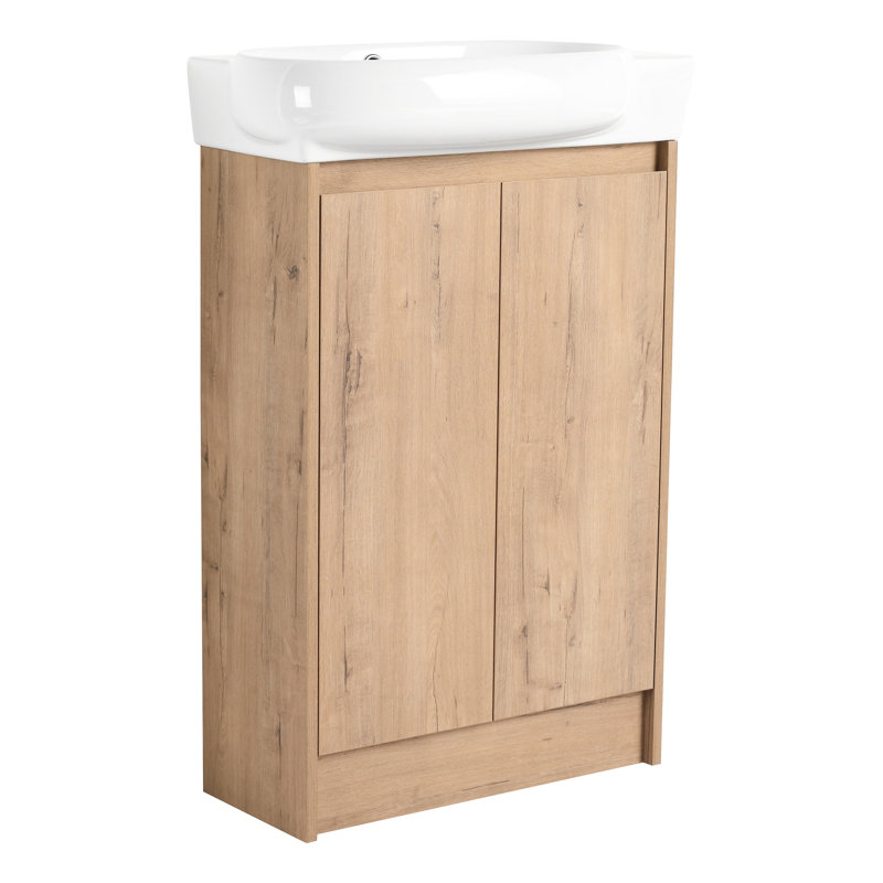 Meuble-lavabo autoportant de 23 po - style moderne, compact, portes à fermeture douce, espace de rangement généreux avec autoportant, abondant
